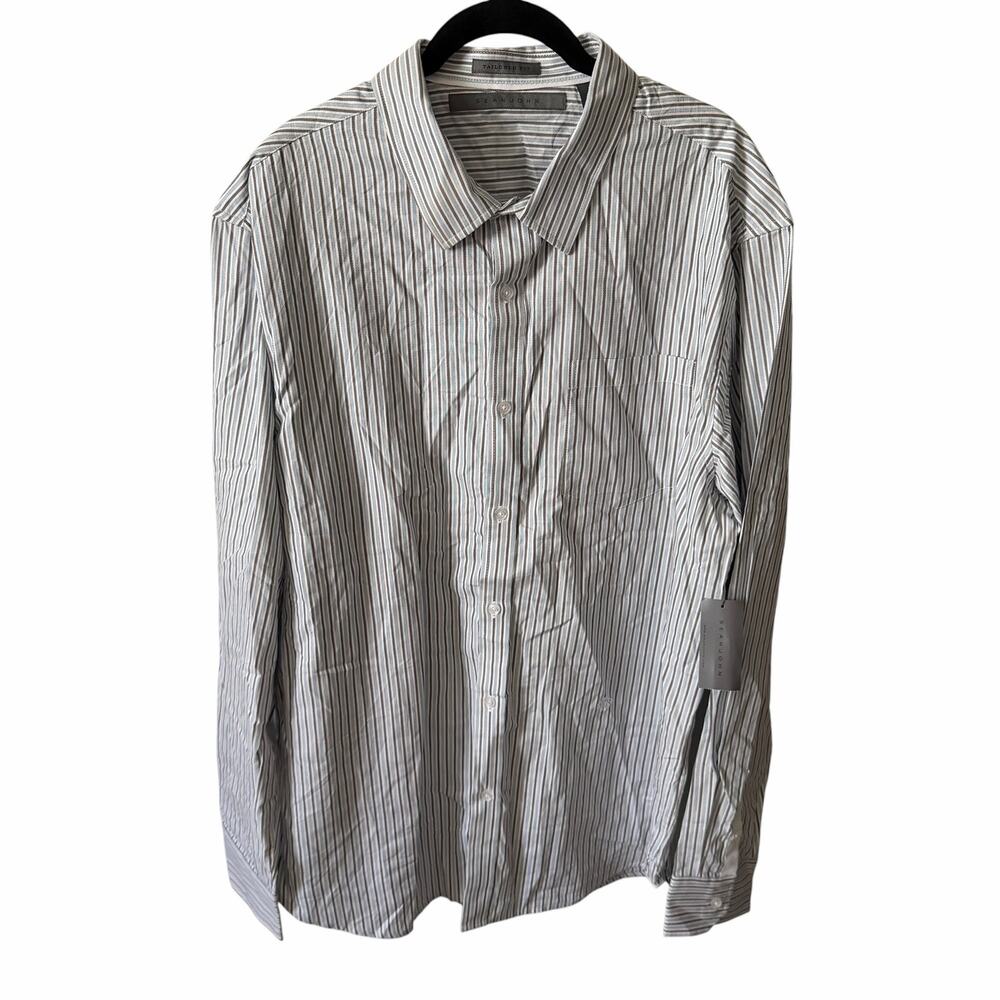 NWT Sean John Mens 2XL Dress Shirt Long Sleeve Button Front Tailored Fit Collar